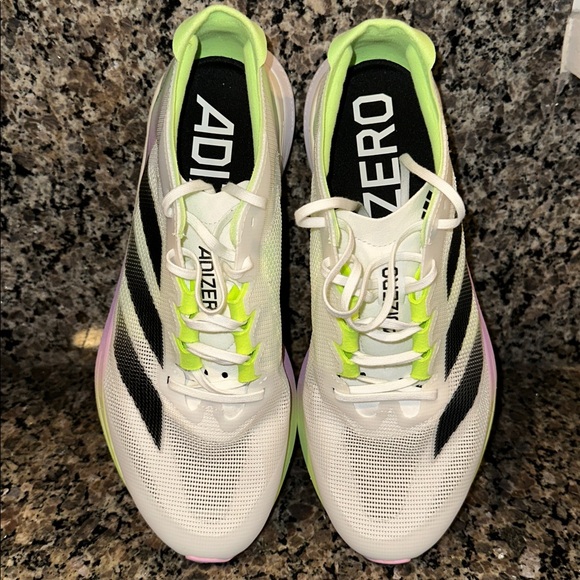 Adidas Boston 12 Women’s White & Neon Green Running Shoes - Picture 6 of 8